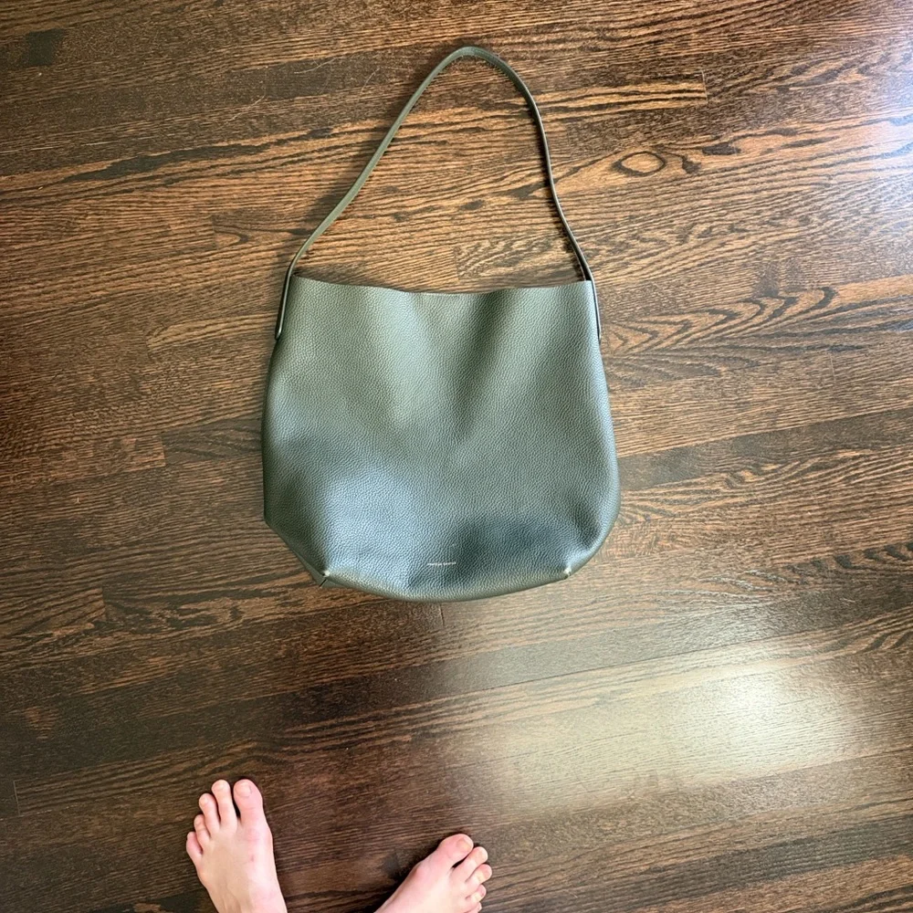 Mansur Gavriel Dark Green Everyday Cabas Leather Hobo Bag - Picture 3 of 7